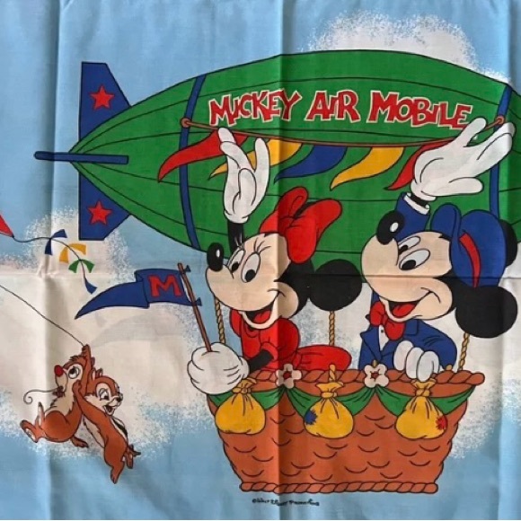 Vintage 1980’s Twin Disney Mickey Mouse Hot Air Balloon Comforter and Sheet Set - Picture 5 of 5
